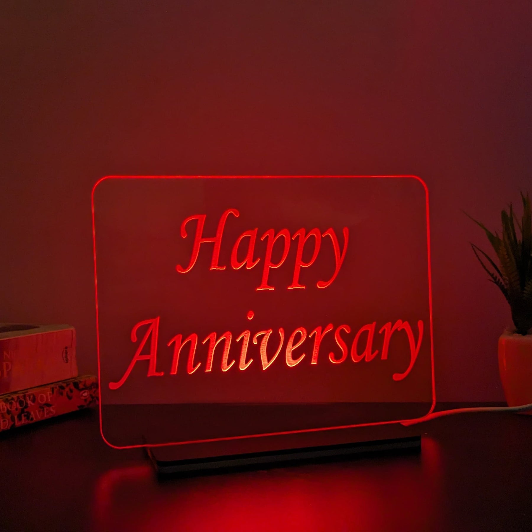 3D LED Acrylic Lamp - Happy Anniversary