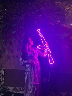 AK-47 Gun Neon Sign