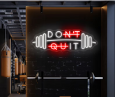 Don't Quit with Dumbbell Neon Sign