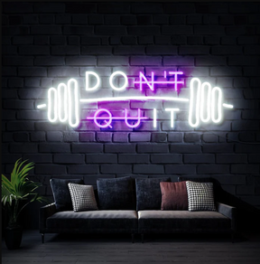 Don't Quit with Dumbbell Neon Sign